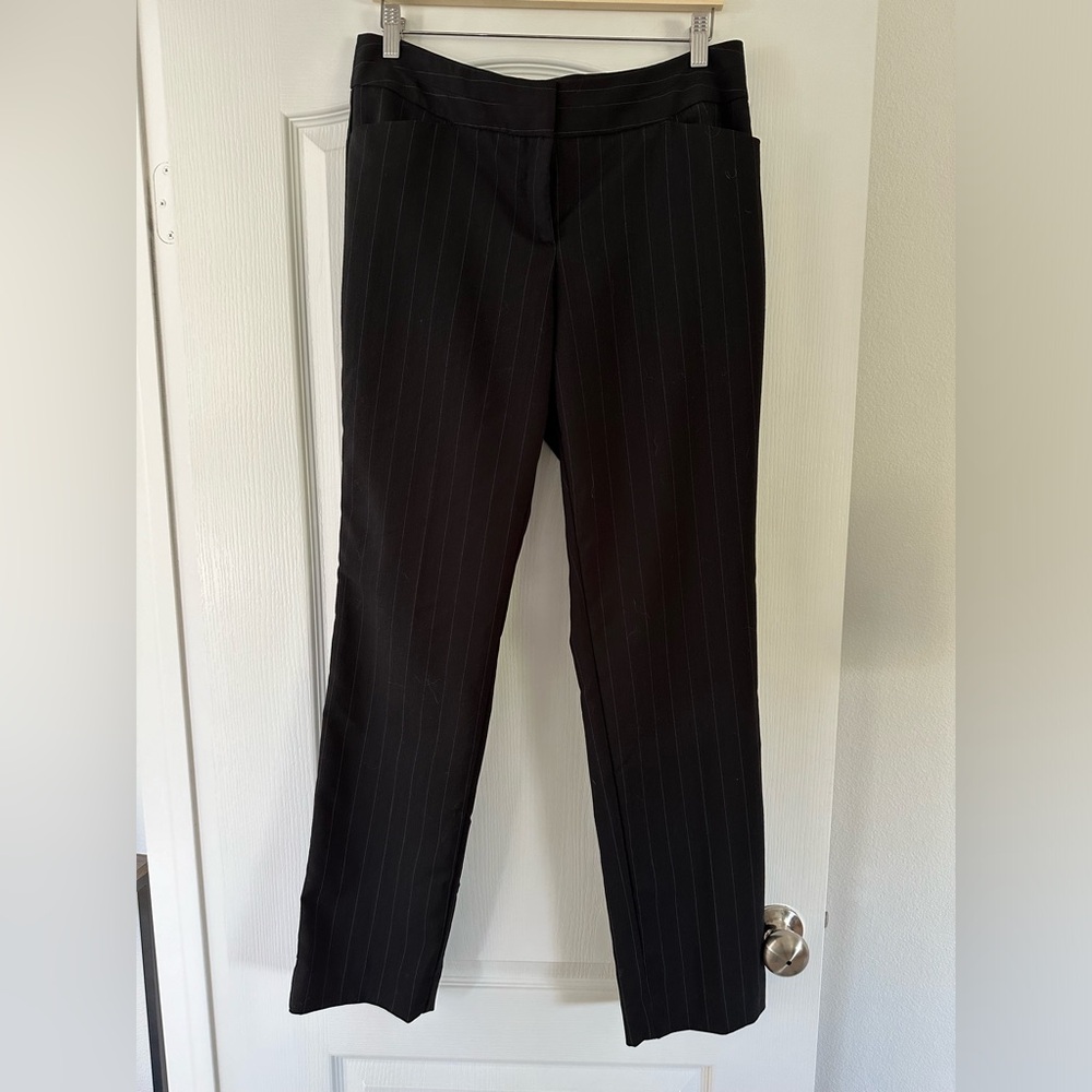 Worthington Modern Fit Women’s Dress Pants Black w/Pinstripe Size 10